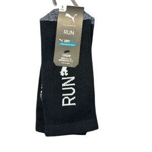Puma Black and Gray Crew Athletic running crew Socks men's 6-10 or W 5-9.5